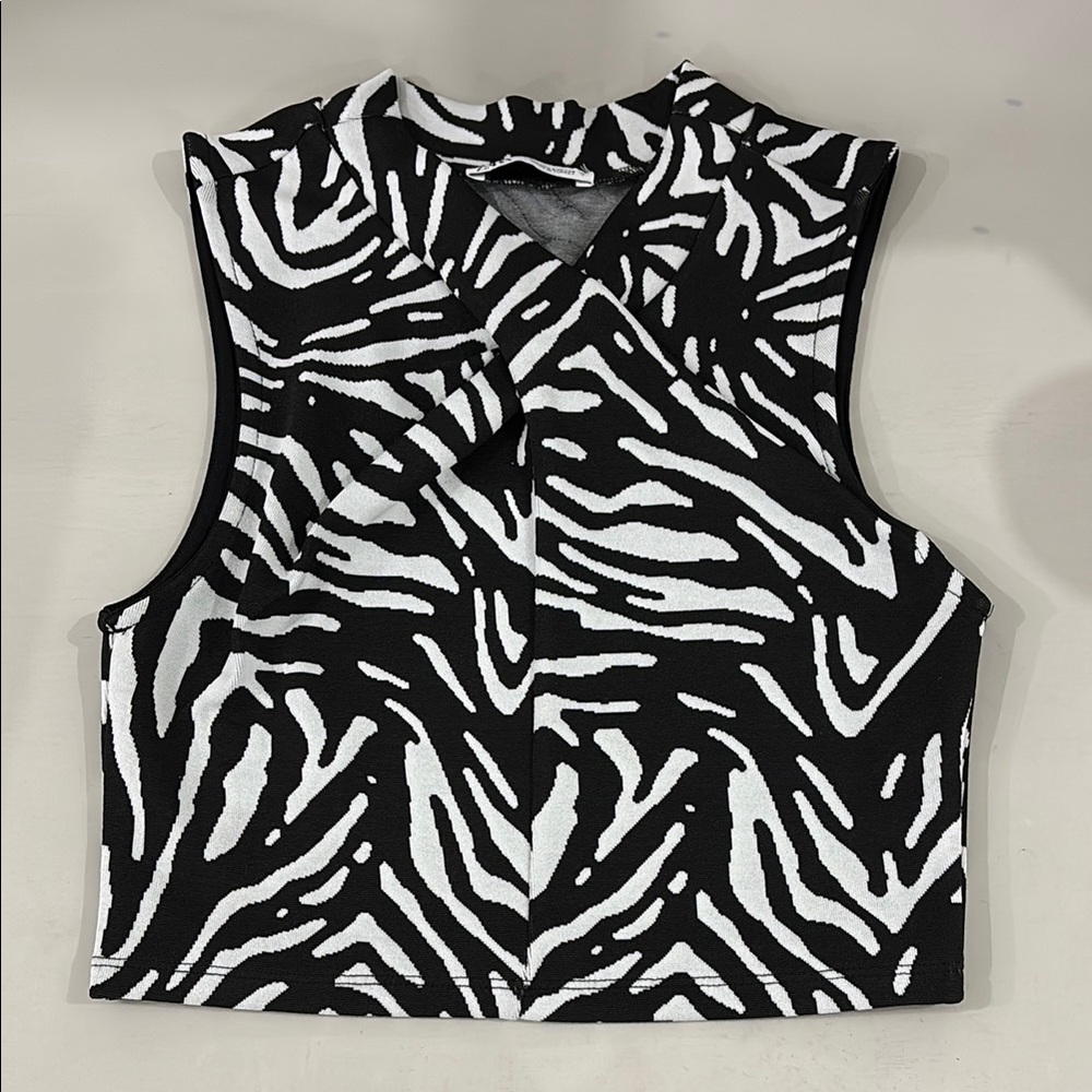 Black and White Zebra Print Women's Top